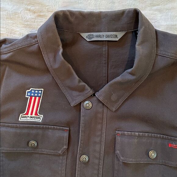 Harley-Davidson Originals MKE Twill Workwear Jacket Black Size 2XL Slim - Picture 3 of 14